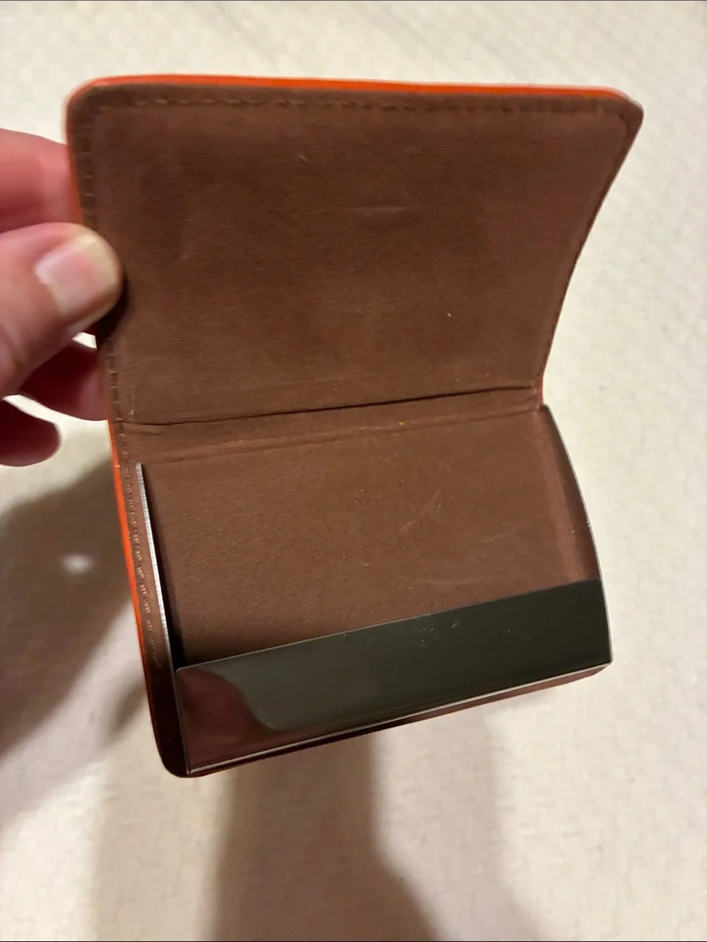 Firenze  Leather orange Card Holder